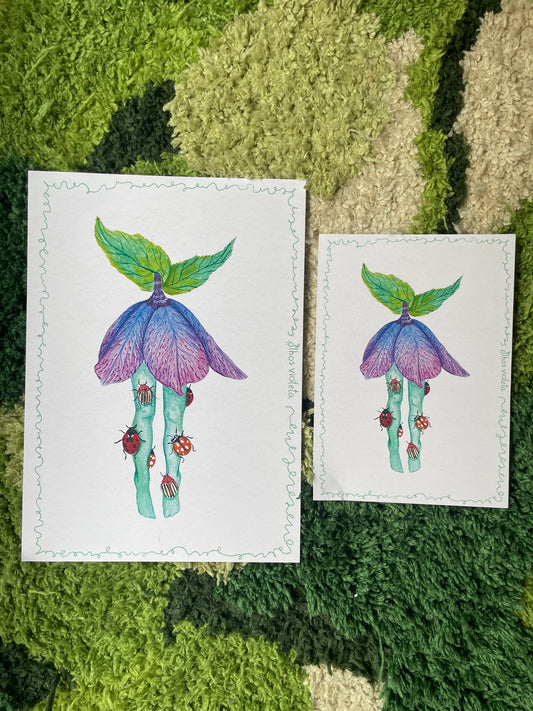 Set of 2 “Bug Tights” Stickers and a Print