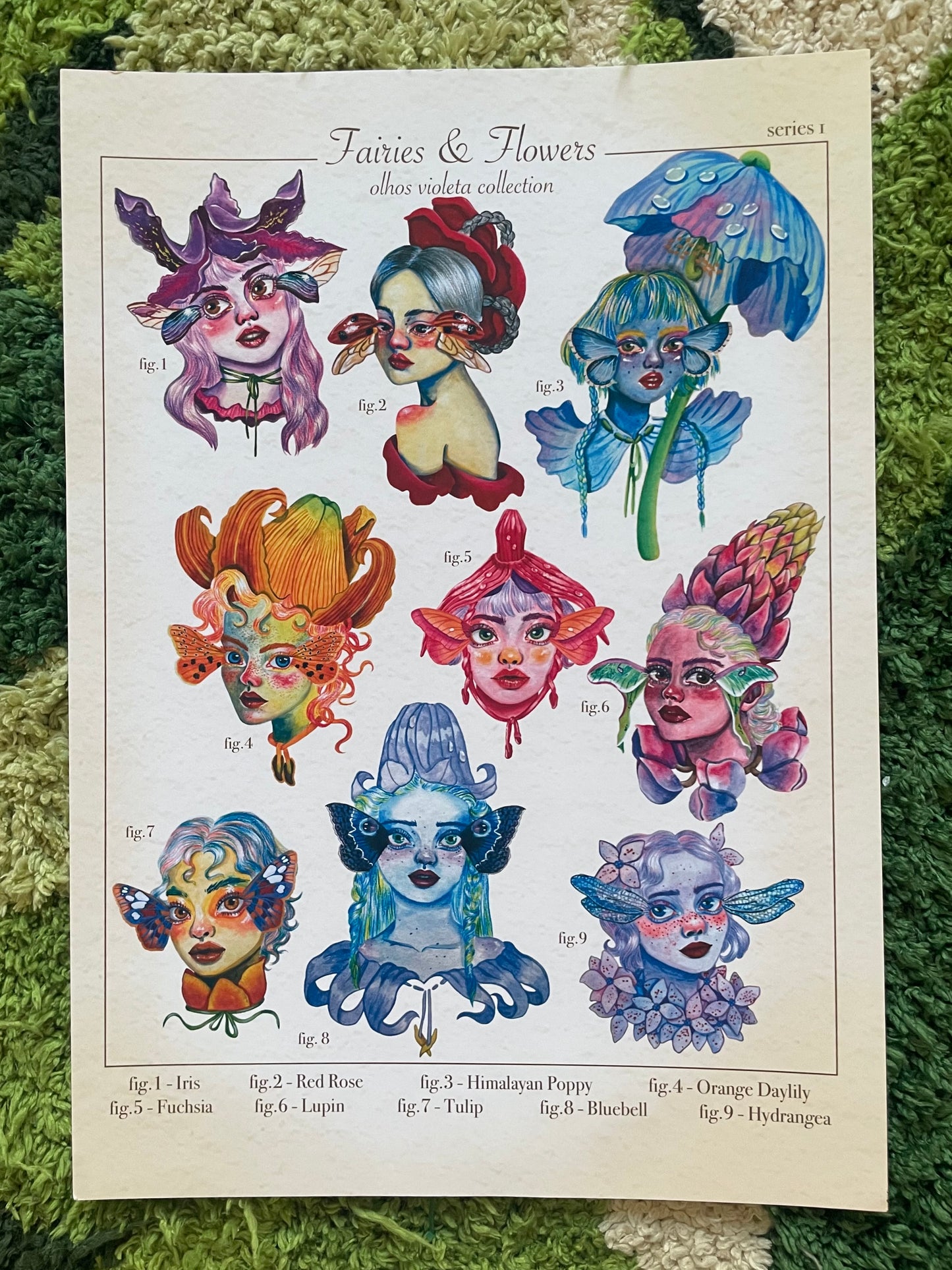 Fairies &Flowers series I Art Print