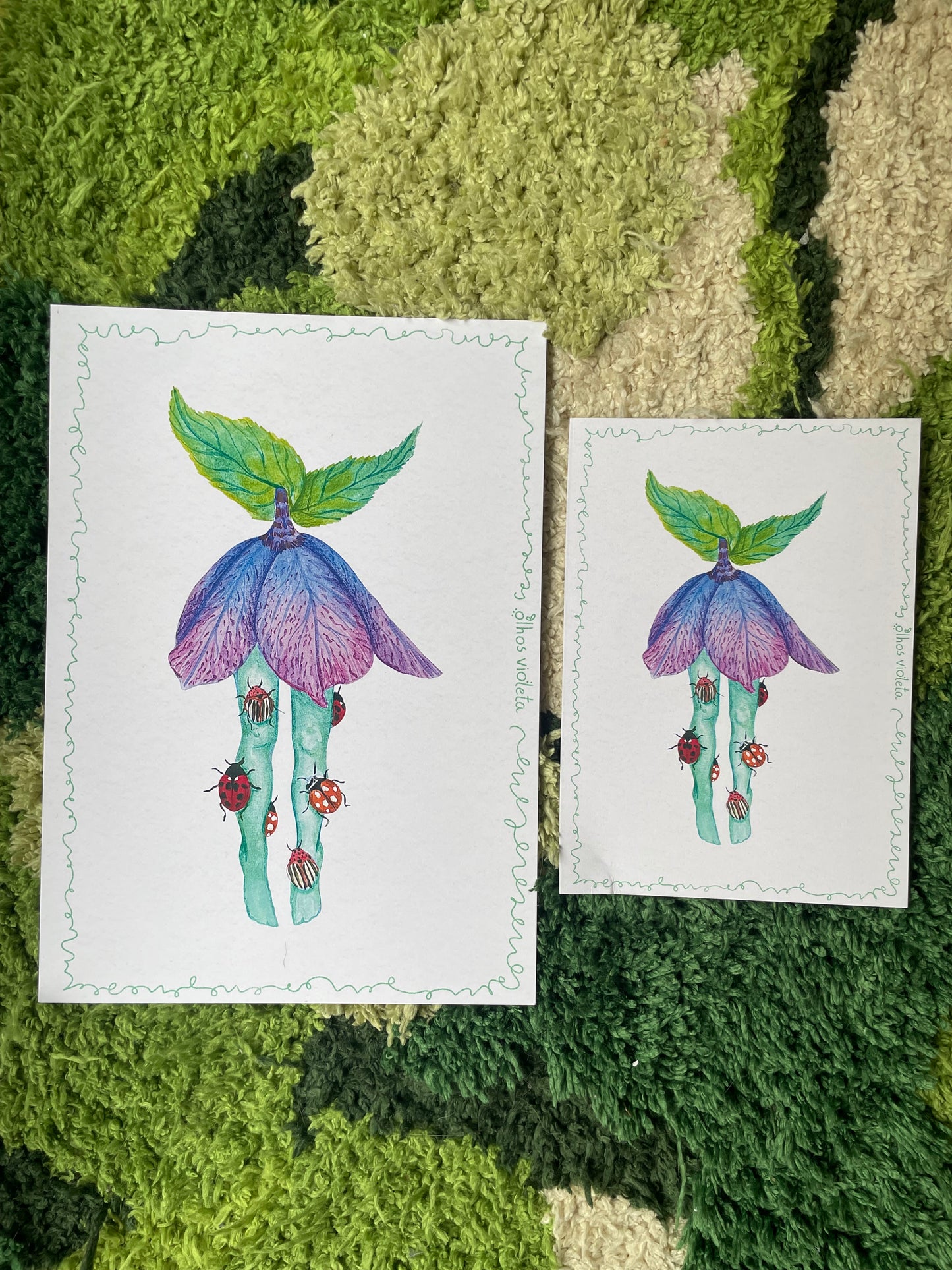 Set of 2 “Bug Tights” Stickers and a Print