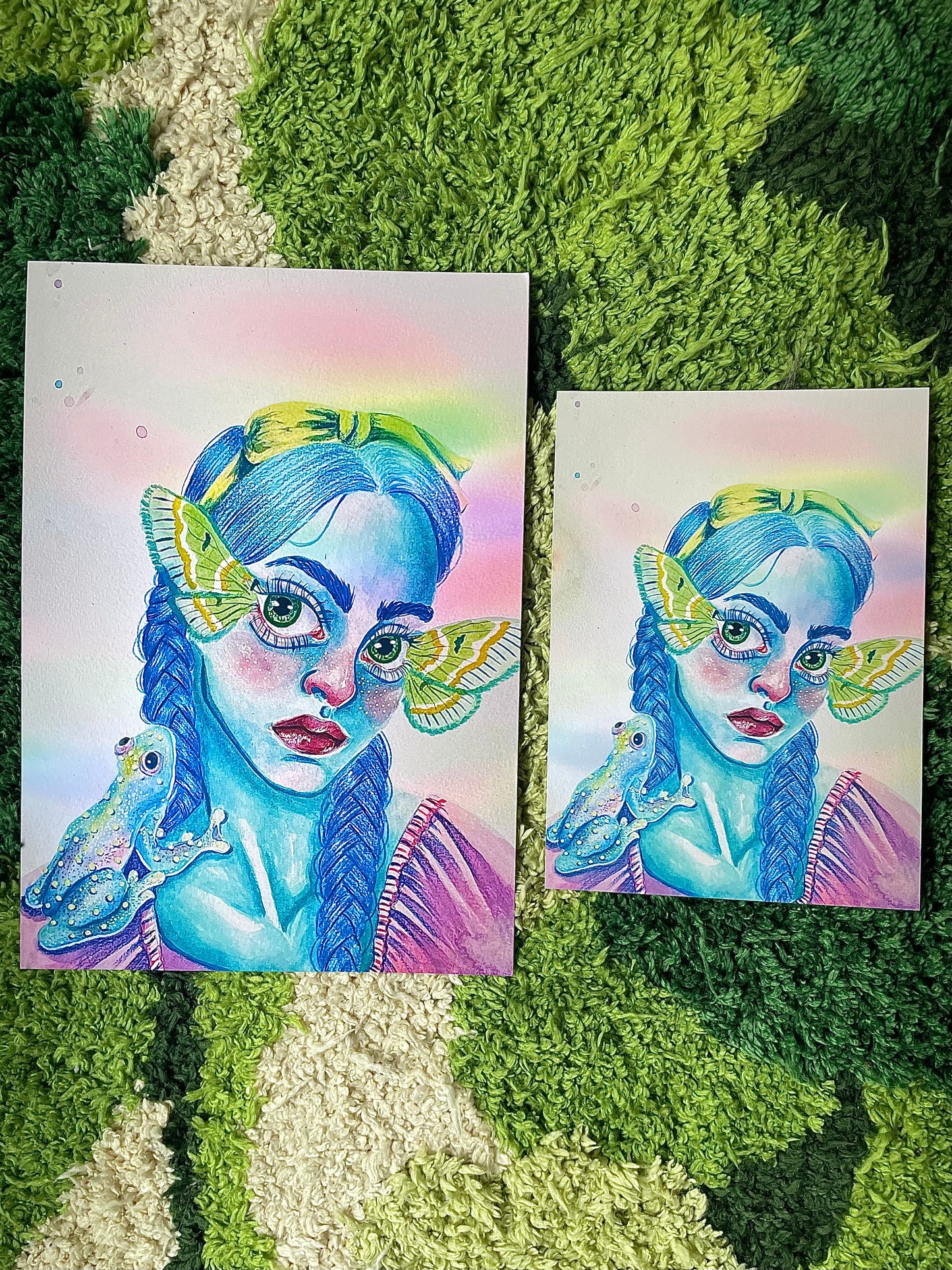 Set of 3 Frog Stickers and a Fairy Print