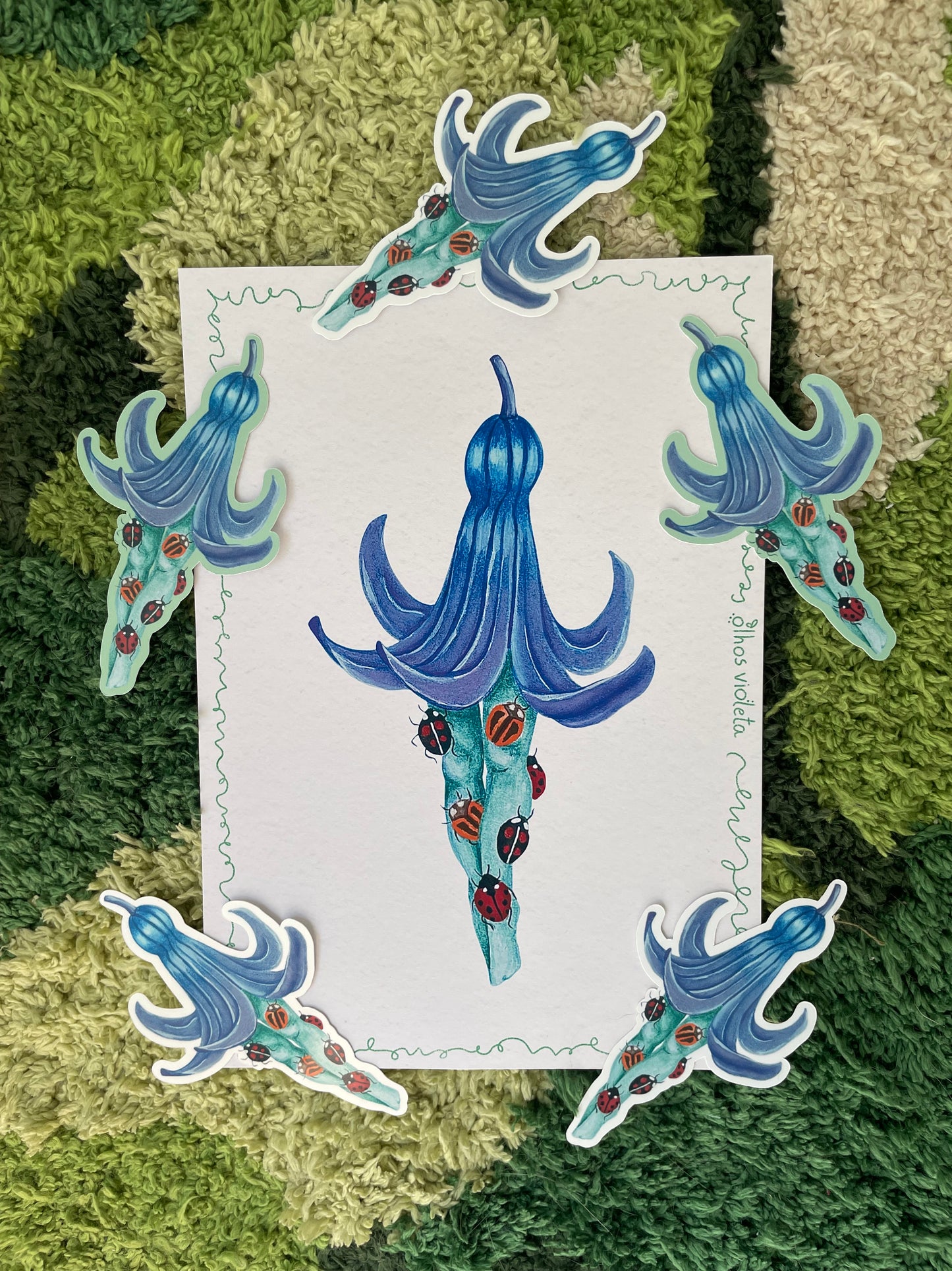 Set of 2 “Bug Tights” Stickers and a Print