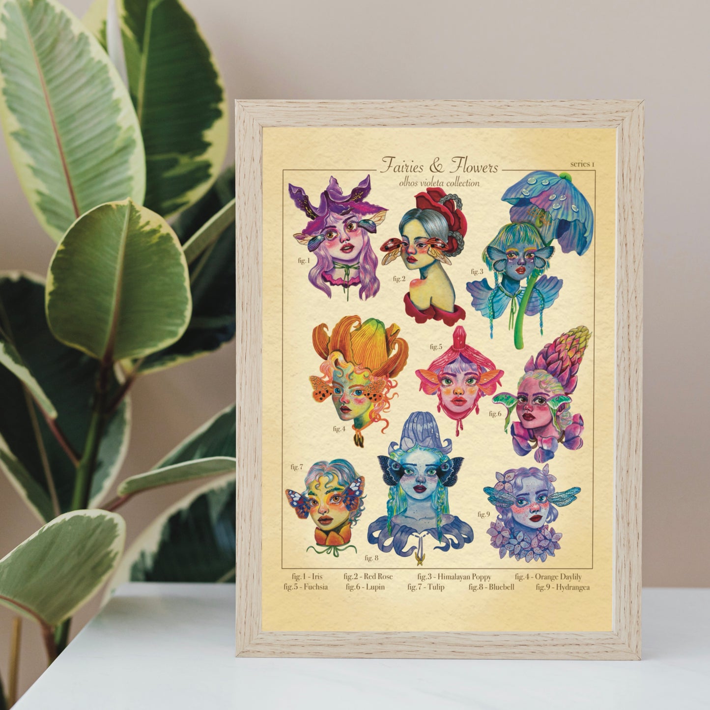 Fairies &Flowers series I Art Print