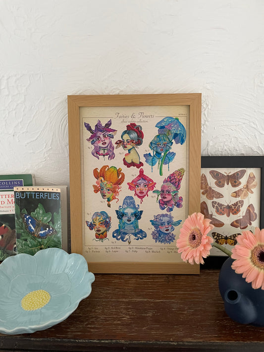 Fairies & Flowers series I Art Print